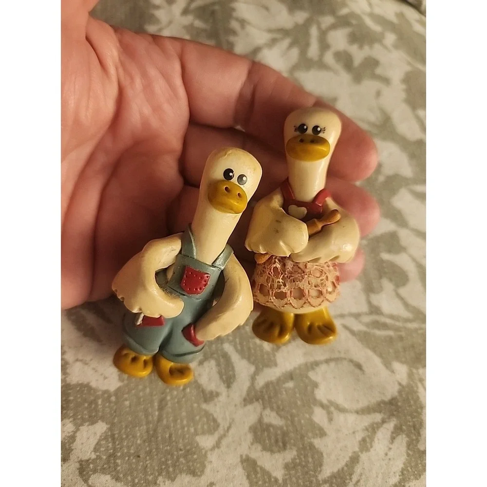Vtg 5 Lot Grandma Refrigerator Magnet Country 3D Ducks‎ Heart Tugs Hand Made USA